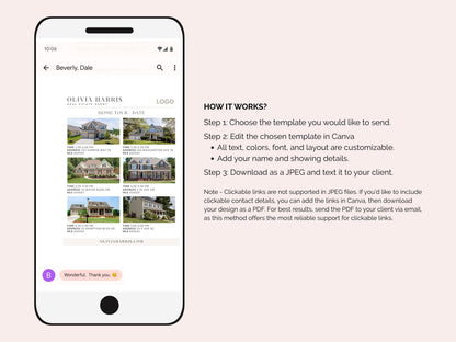 Home Tour Schedule Text Message Bundle