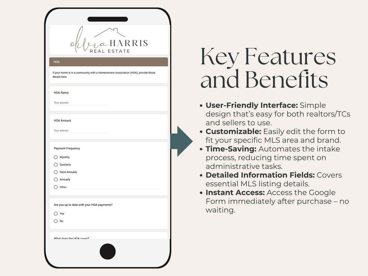 MLS Listing Intake Form | Google Form Template for Real Estate Agents