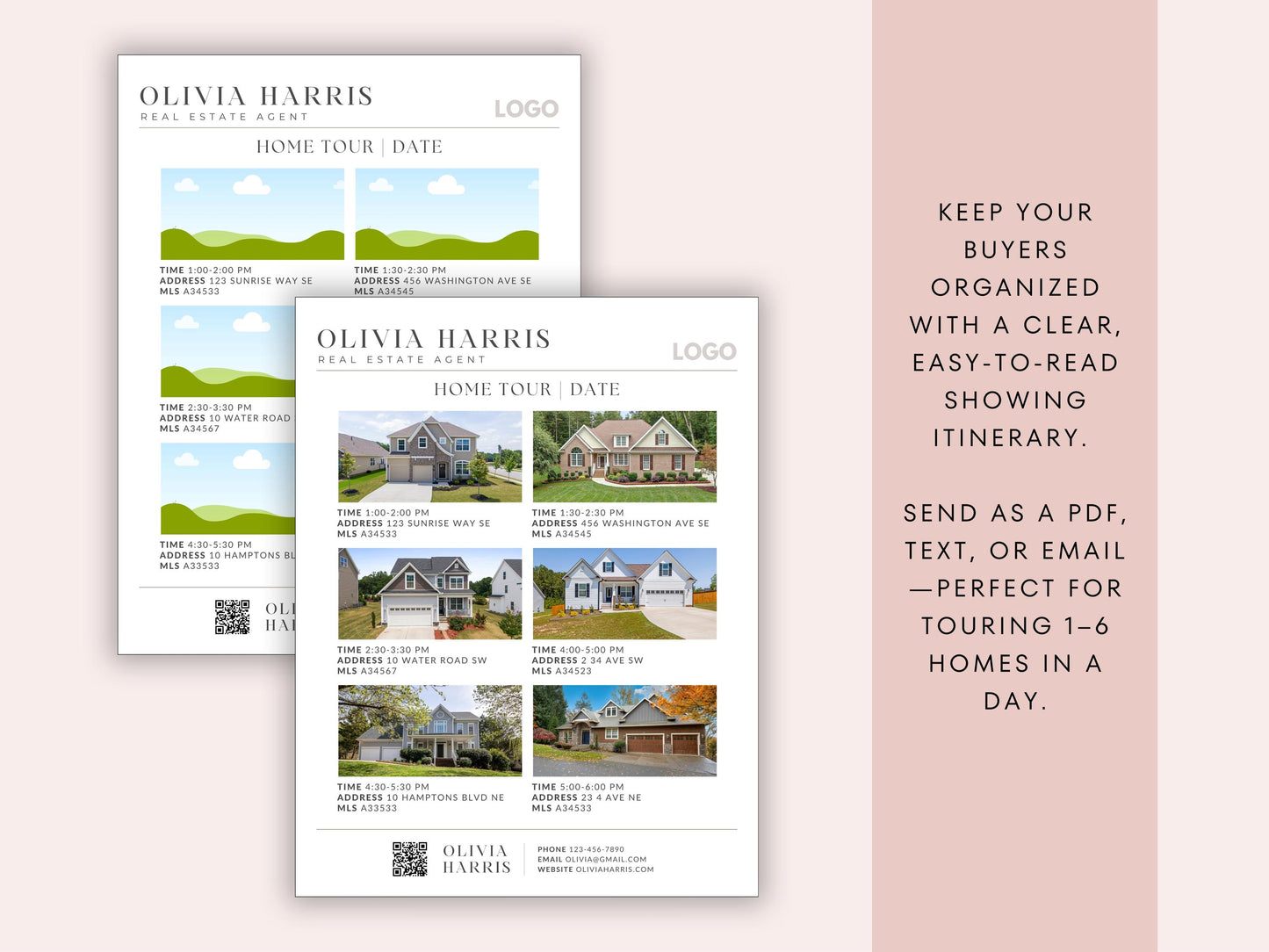 Home Tour Showing Schedule | 1–6 Showings