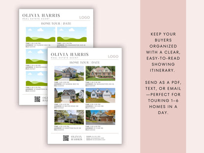 Home Tour Showing Schedule | 1–6 Showings