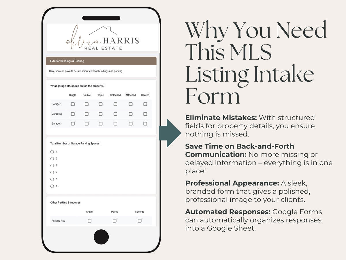 MLS Listing Intake Form | Google Form Template for Real Estate Agents