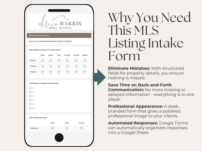 MLS Listing Intake Form | Google Form Template for Real Estate Agents