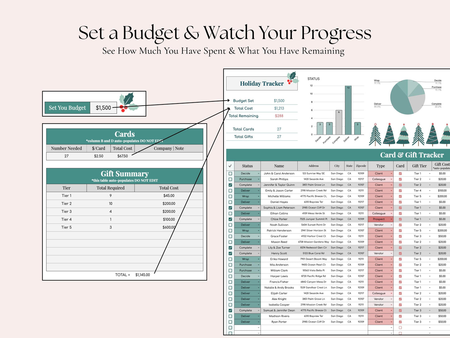 Business Holiday Card & Gift Tracker