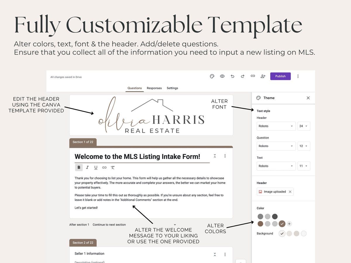 MLS Listing Intake Form | Google Form Template for Real Estate Agents