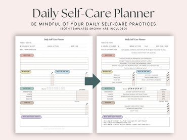 Self-Care Daily Planner with Balance Wheel & Habit Tracker