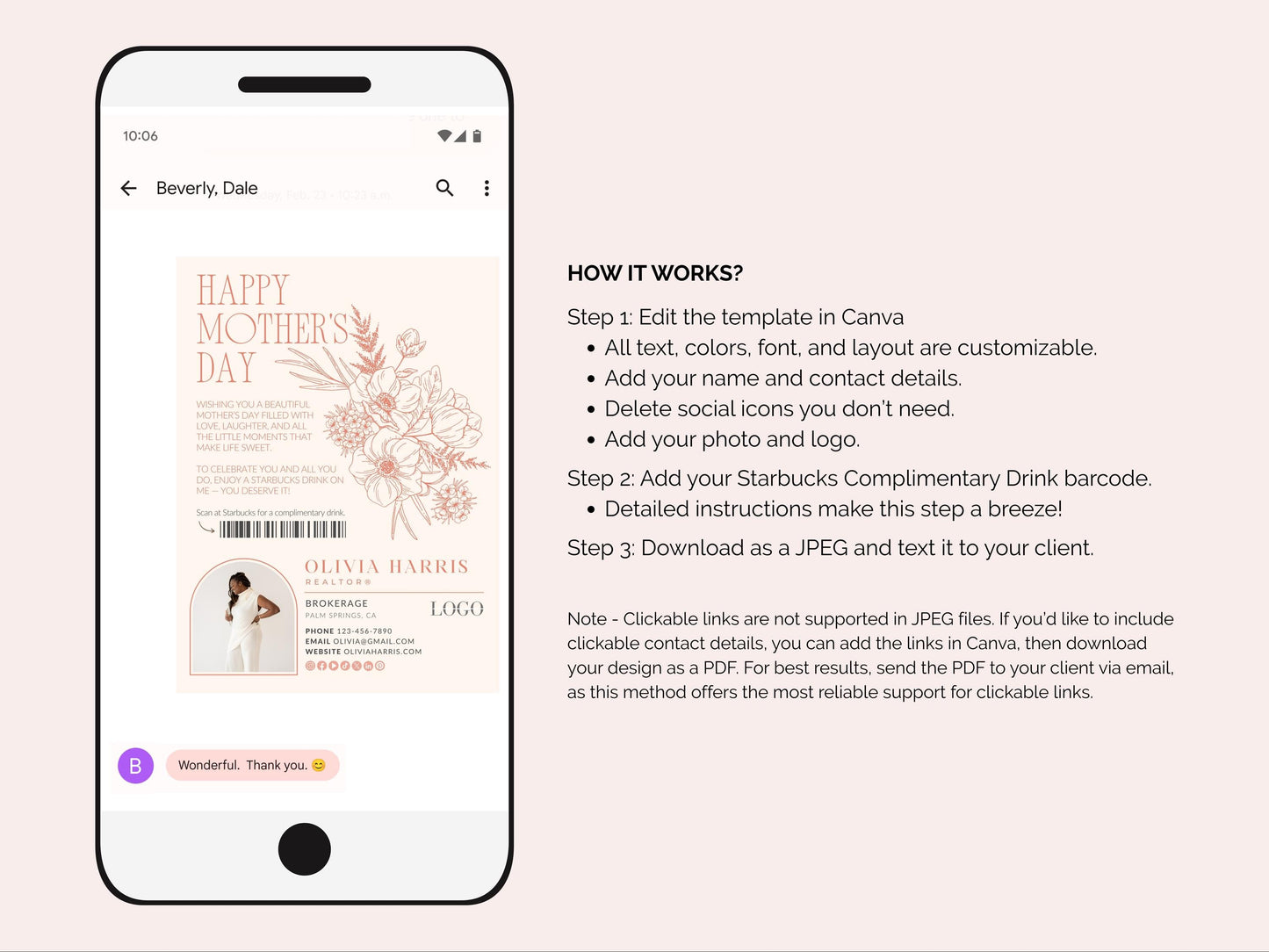 Mother's Day Coffee Card Template