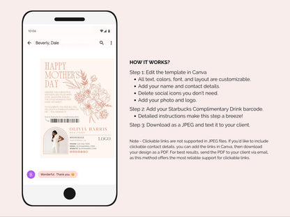 Mother's Day Coffee Card Template