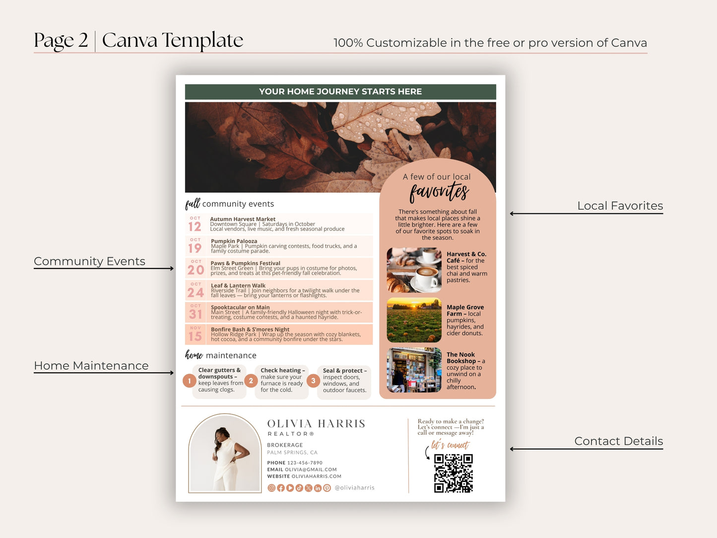 Fall Real Estate Newsletter Template — Autumn Canva Template for Agents