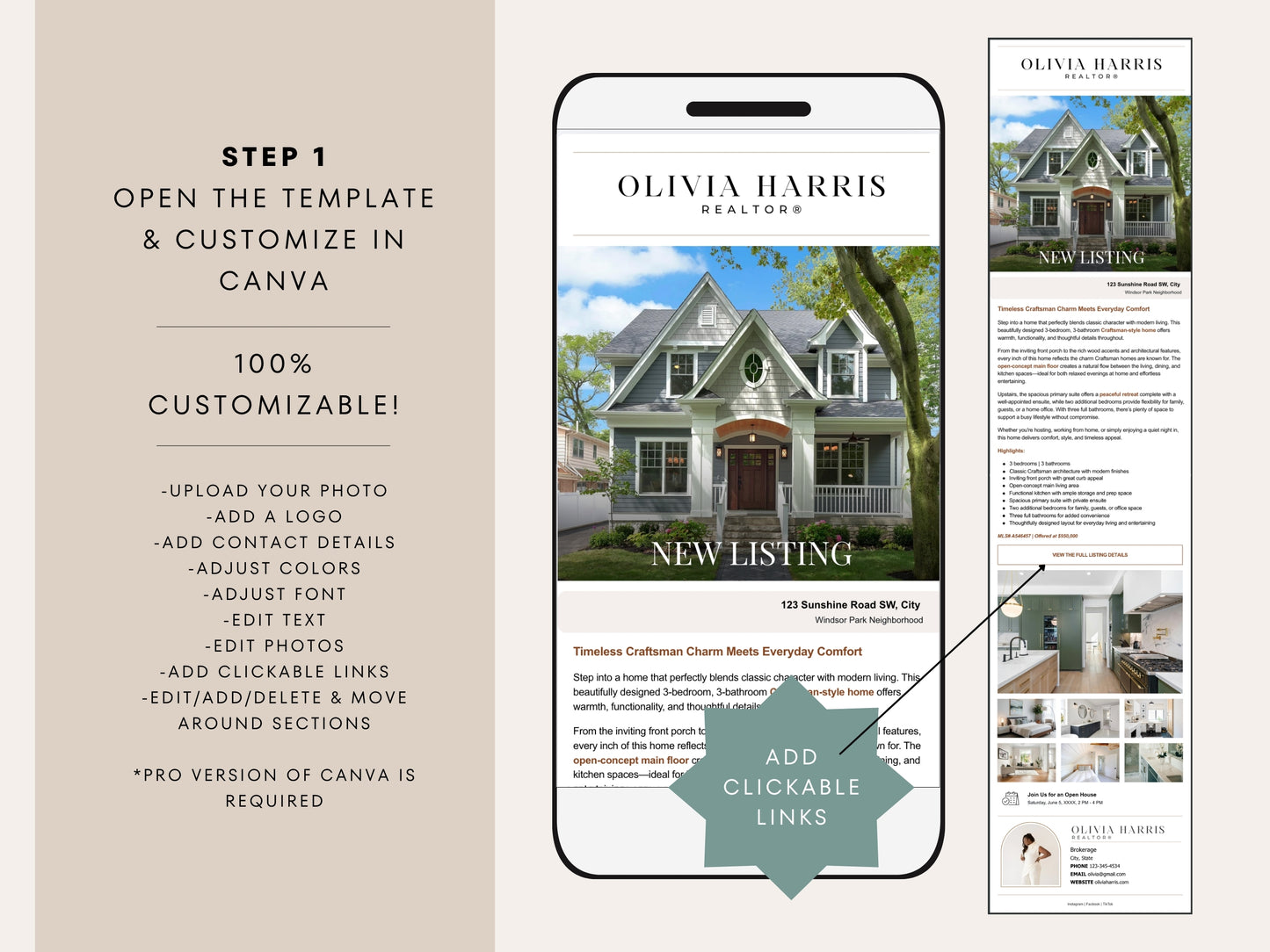 New Listing Marketing Email Template | Canva for Real Estate Agents