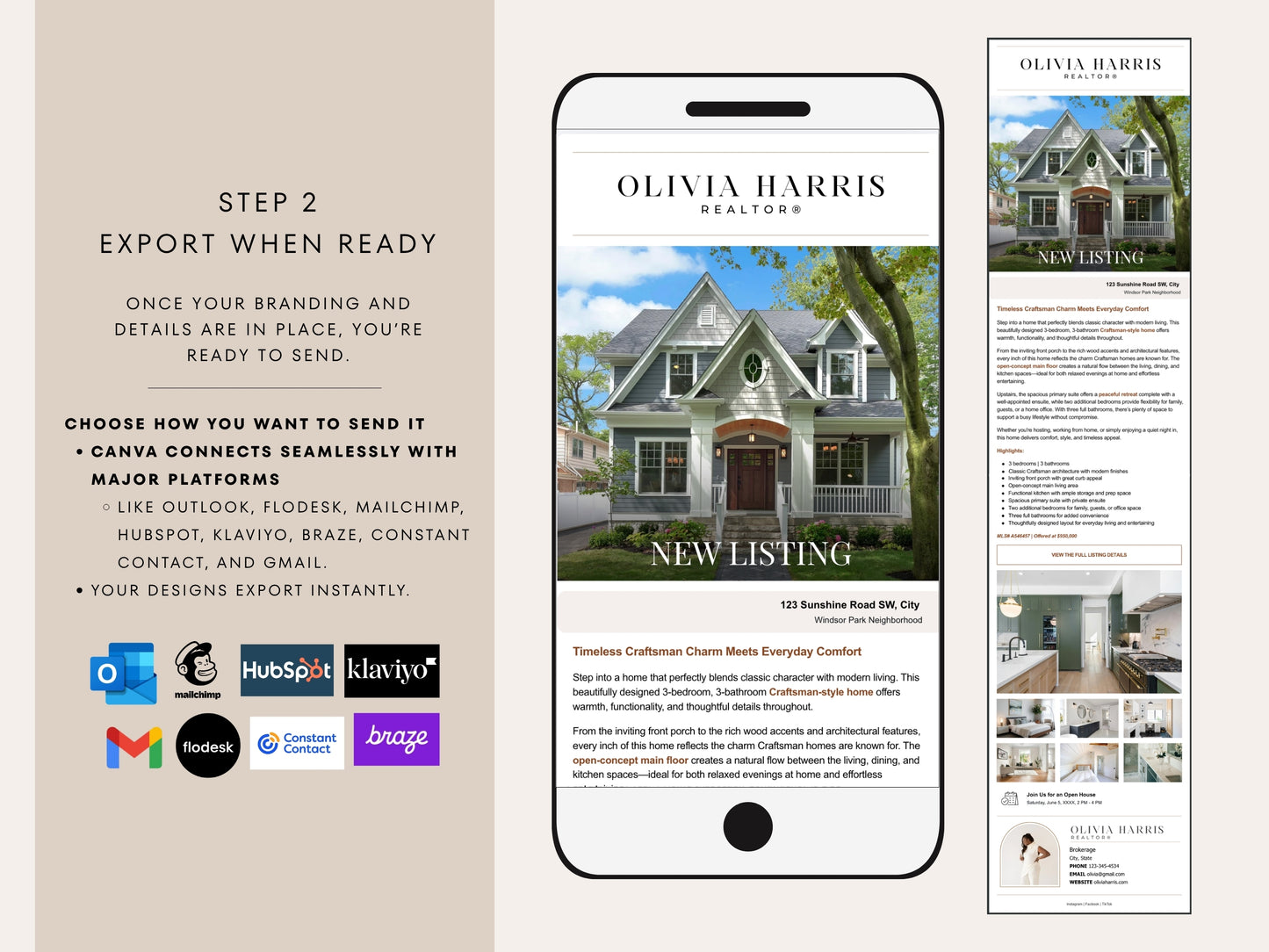 New Listing Marketing Email Template | Canva for Real Estate Agents