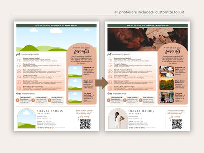 Fall Real Estate Newsletter Template — Autumn Canva Template for Agents