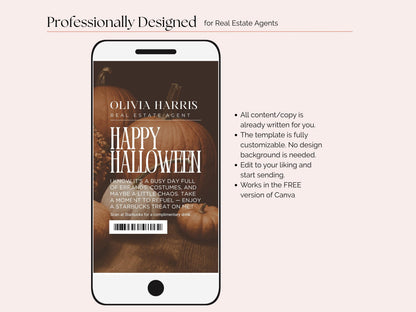 Happy Halloween Textable Coffee Card