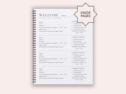 Open House Sign-In Book Template