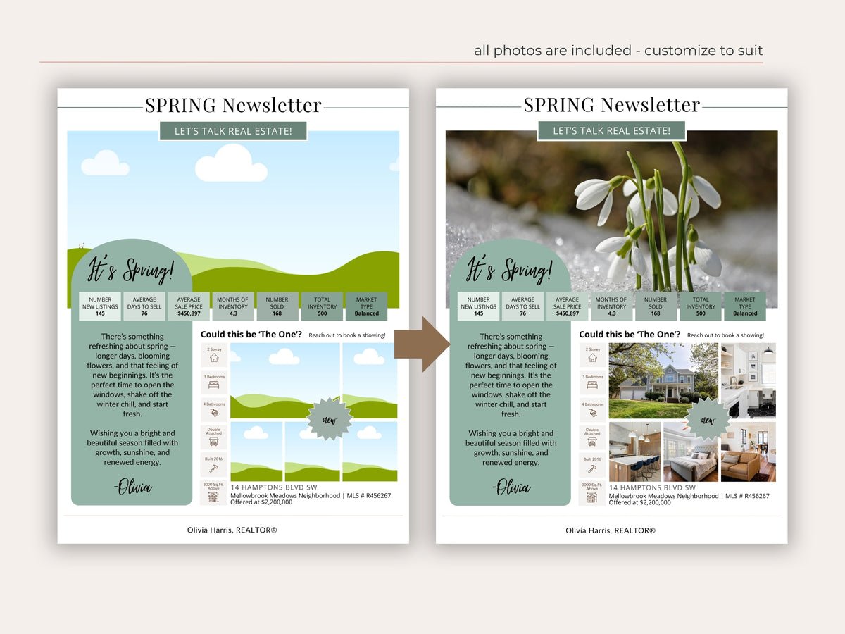 Spring Real Estate Newsletter Template — Seasonal Canva Template for Agents