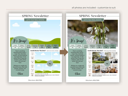 Spring Real Estate Newsletter Template — Seasonal Canva Template for Agents