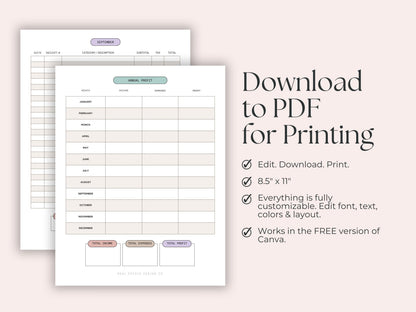 Income & Expense Worksheets