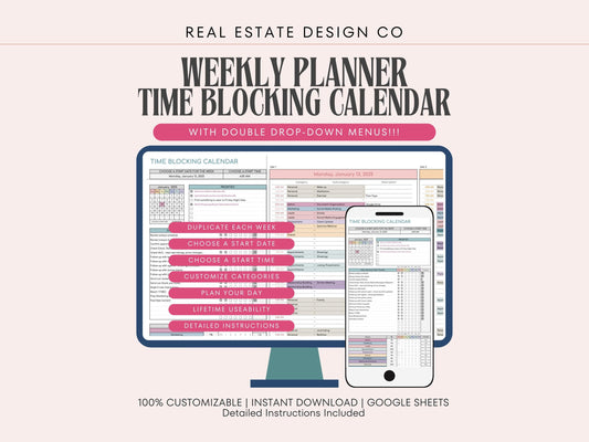 Time Blocking Digital Planner
