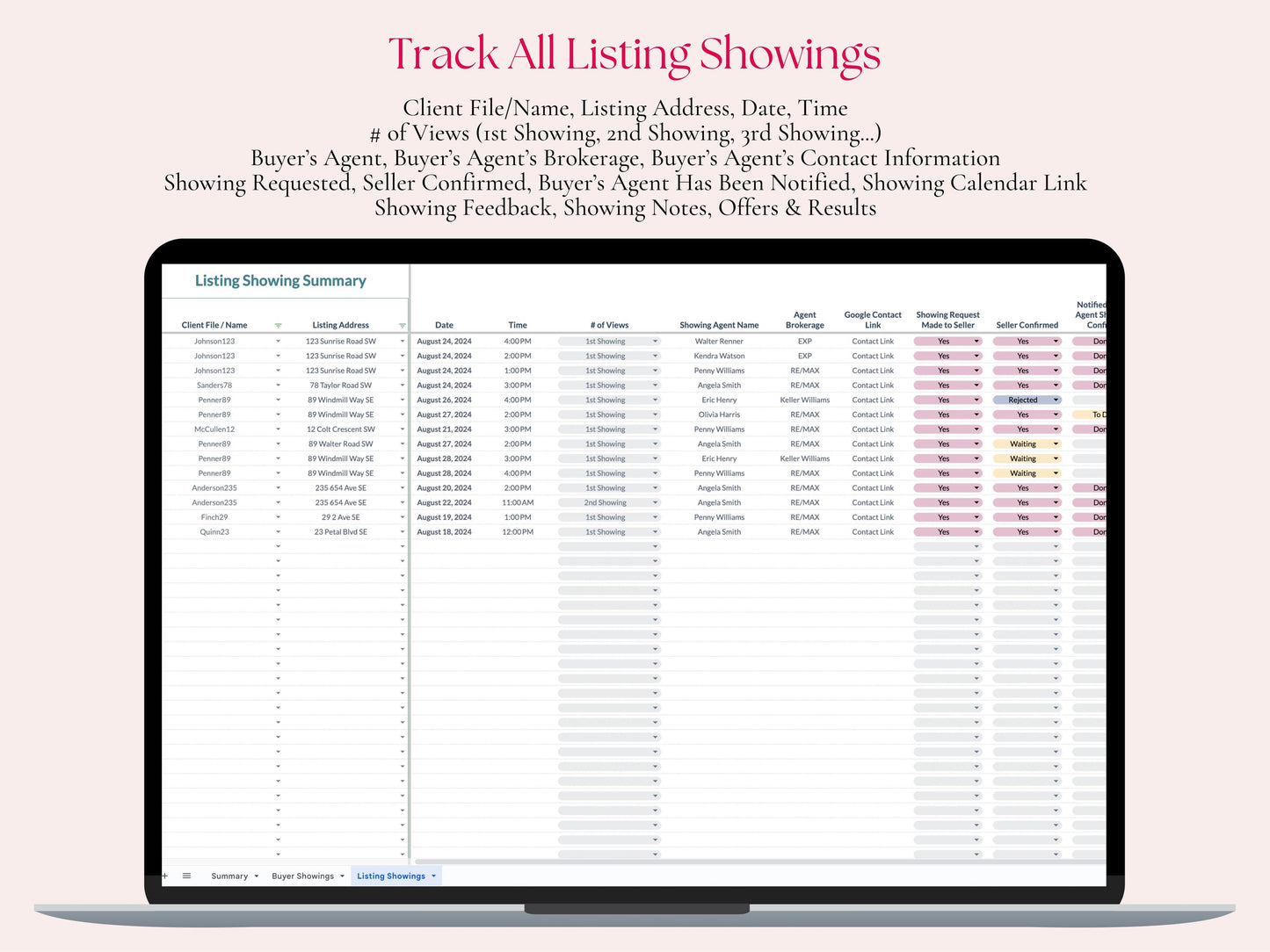 Showings Tracker
