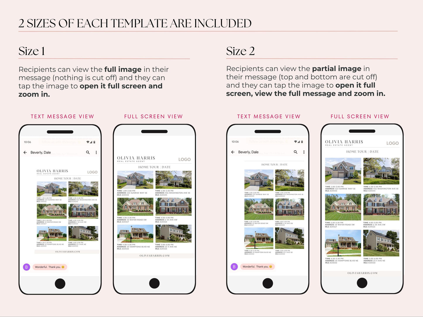 Home Tour Schedule Text Message Bundle