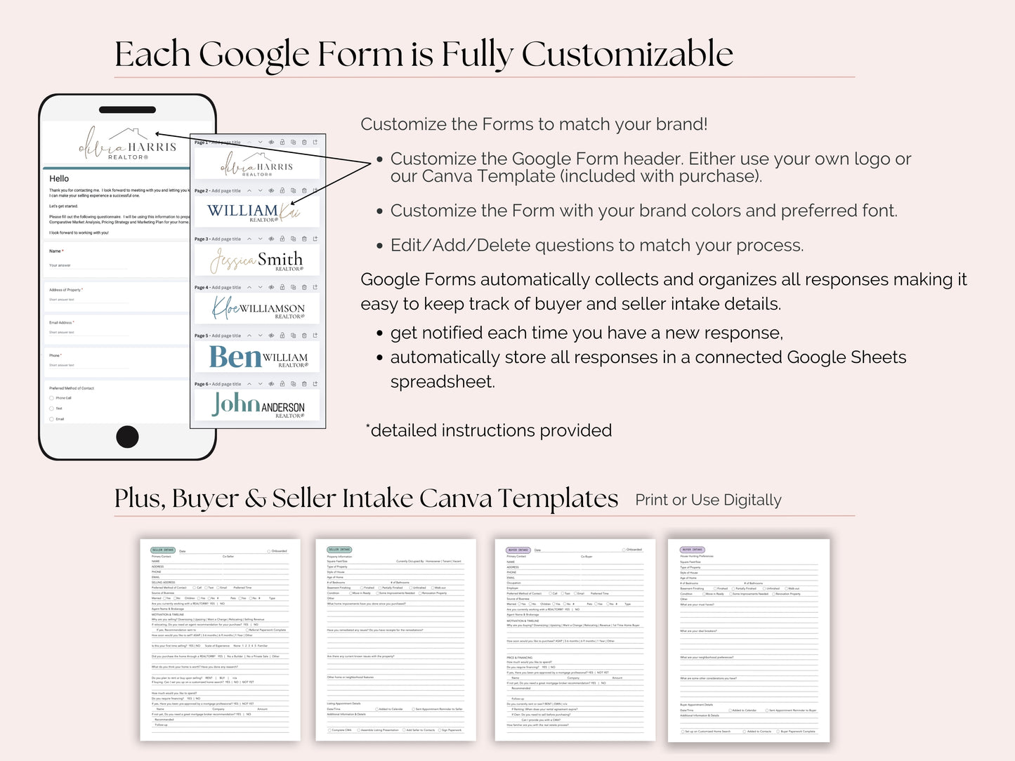 Buyer & Seller Transaction Email Templates + Intake Forms