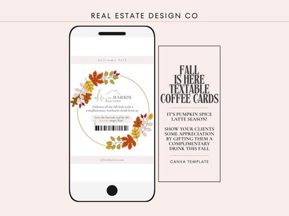 Fall Coffee Card Text Message