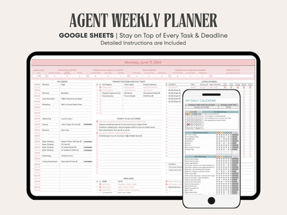 Real Estate Agent Weekly Planner — Google Sheets Template