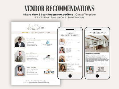 Service Provider Recommendations Bundle | Flyer, Textable Card & Email Template