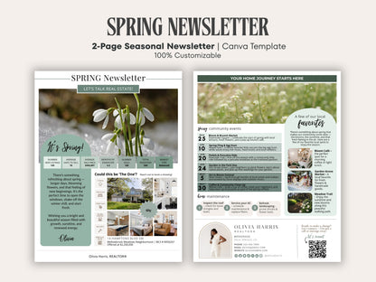 Spring Real Estate Newsletter Template — Seasonal Canva Template for Agents