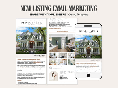 New Listing Marketing Email Template | Canva for Real Estate Agents