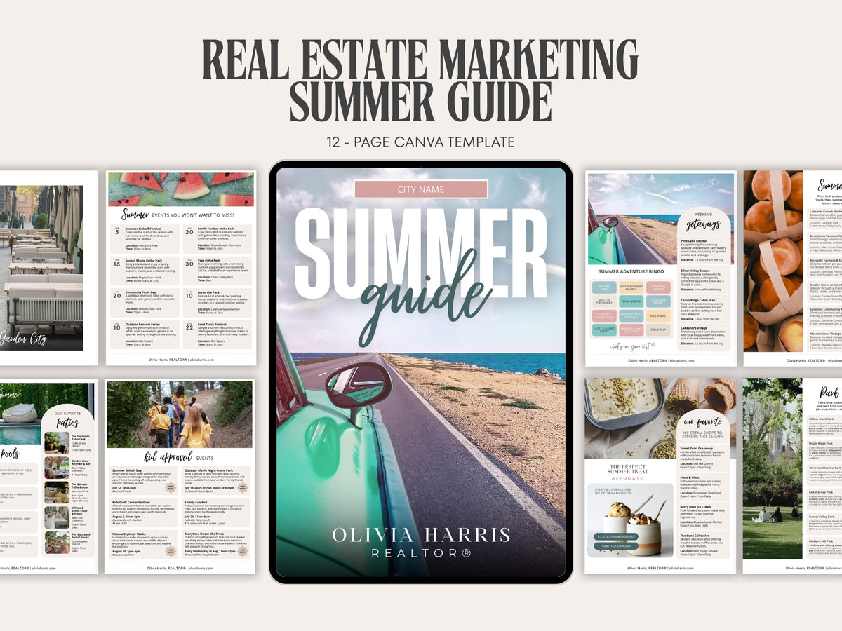 Real Estate Summer Client Guide — 12-Page Canva Template for Agents