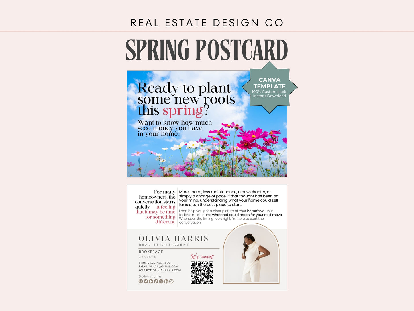 Spring Real Estate Postcard Canva Template