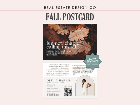 Fall Real Estate Postcard Canva Template