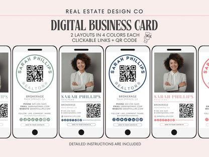 Digital Business Card Canva Template for Real Estate Agents