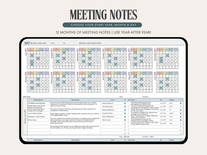 Meeting Notes Google Sheets Template — All-in-One Meeting Planner
