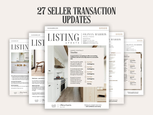 Seller Transaction Templates for Real Estate Agents — 27 Canva Templates