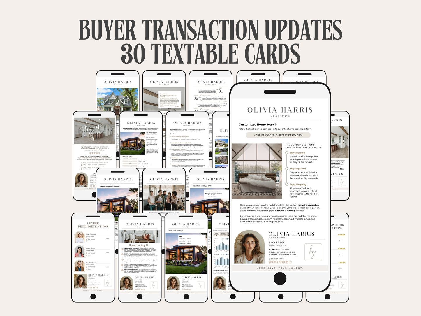 Buyer Transaction Update Cards — 30 Textable Templates | Canva