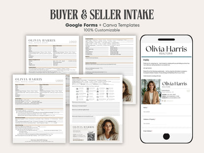Real Estate Buyer & Seller Intake Bundle | Google Forms + Canva Templates