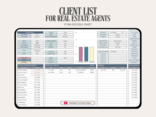 Client List & Nurture Plan for Real Estate Agents - Google Sheets