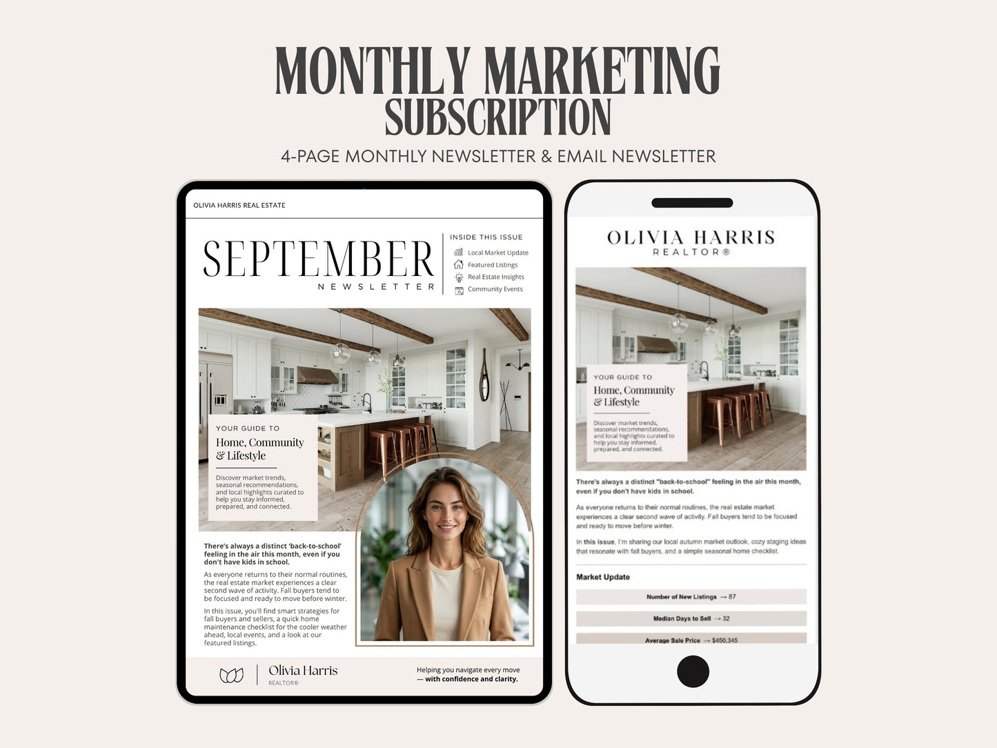 Monthly Marketing Kit | Real Estate Newsletter Templates