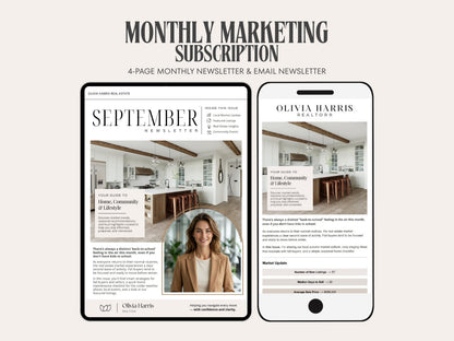 Monthly Marketing Kit | Real Estate Newsletter Templates
