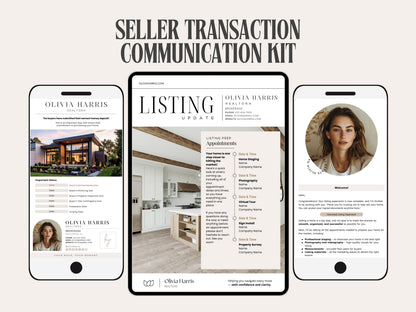 Seller Transaction Kit for Real Estate Agents - 90+ Canva Email & Text Templates