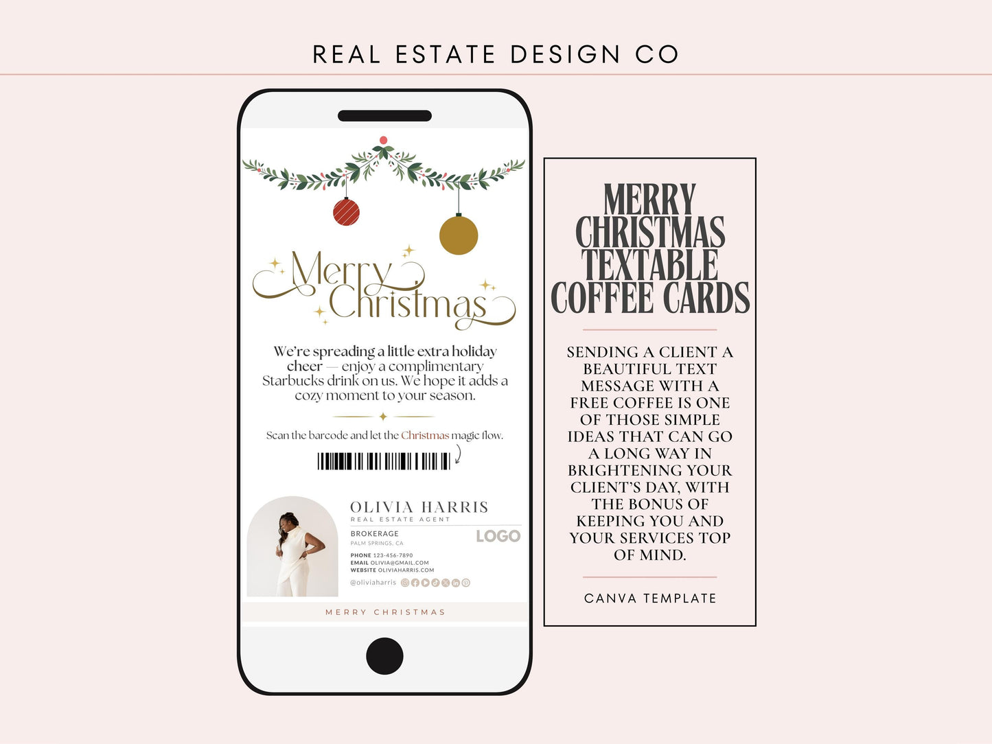 Merry Christmas Textable Coffee Card