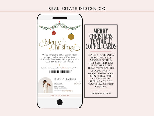 Merry Christmas Textable Coffee Card