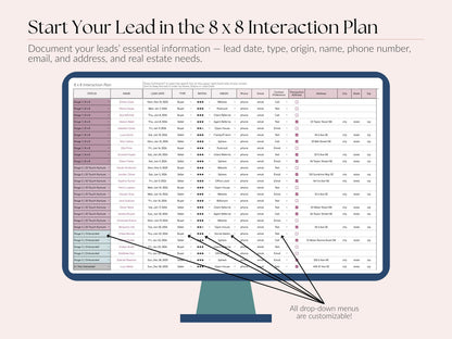 Leads Tracker | 8x8 Plan + 33 Touch
