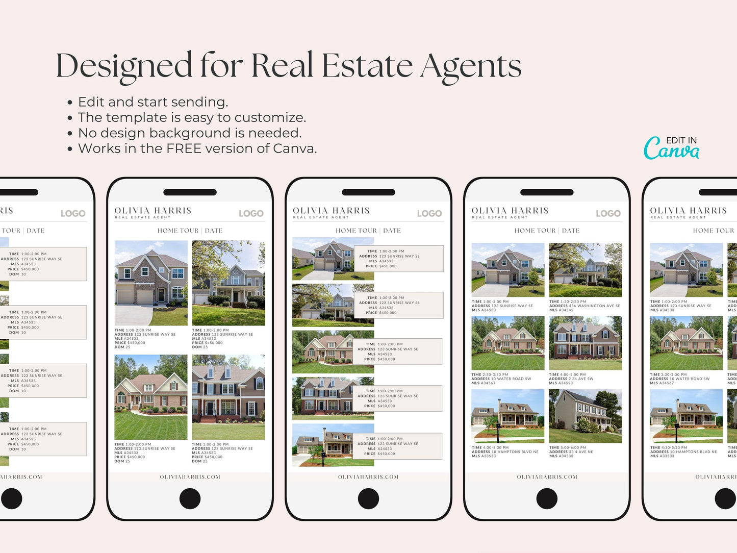 Home Tour Schedule Text Message Bundle