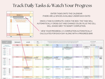 Monthly Smart Calendar with Habit Tracker