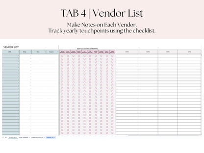 Transaction Coordinator Client List & Vendor List