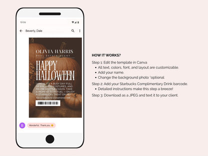 Happy Halloween Textable Coffee Card