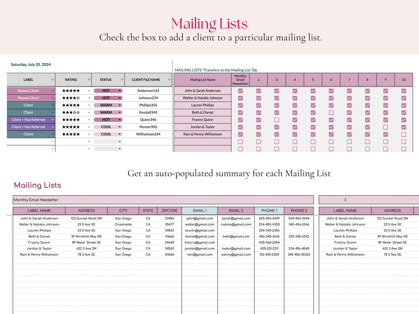 Mortgage Professional Client List