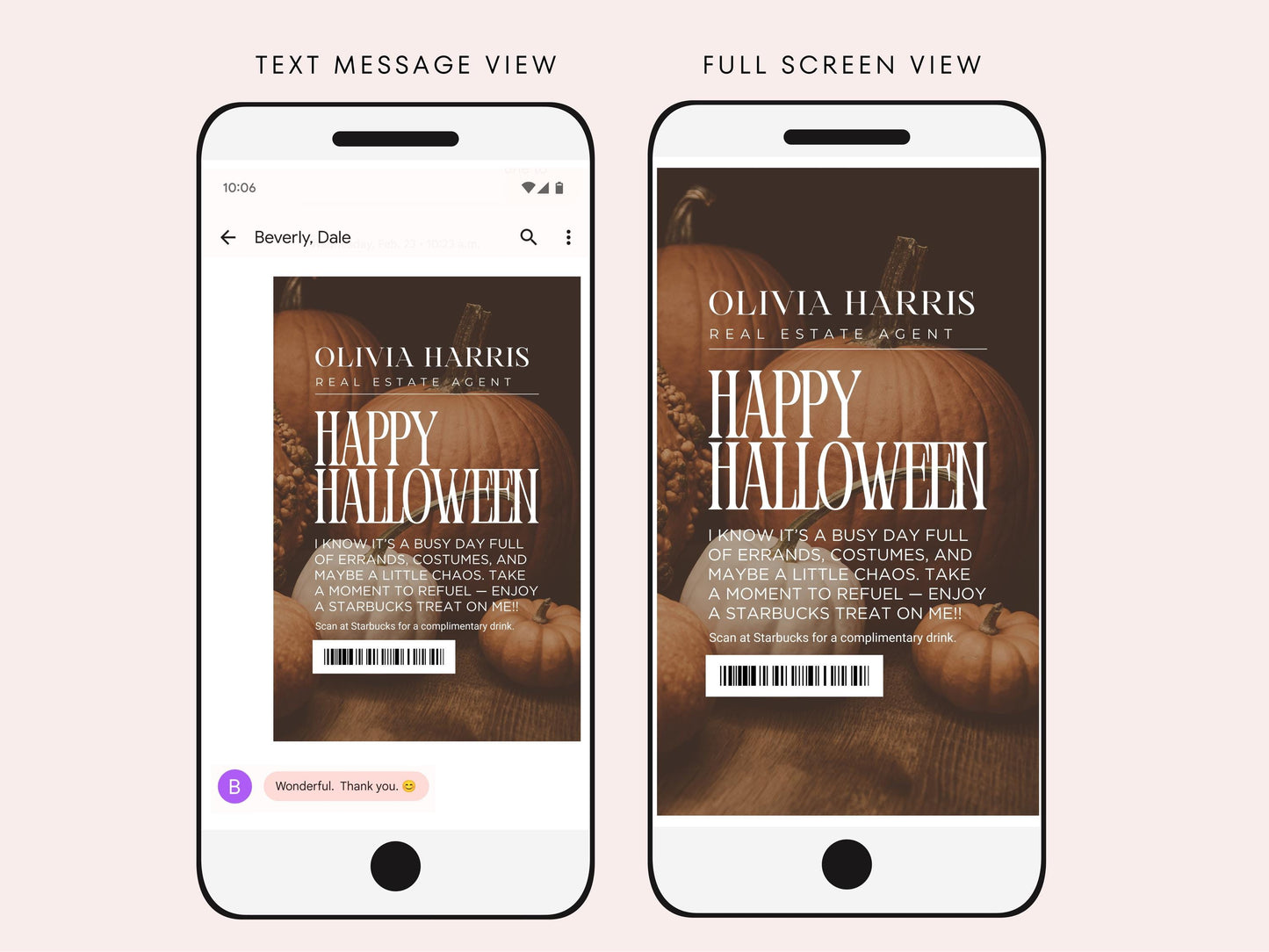 Happy Halloween Textable Coffee Card